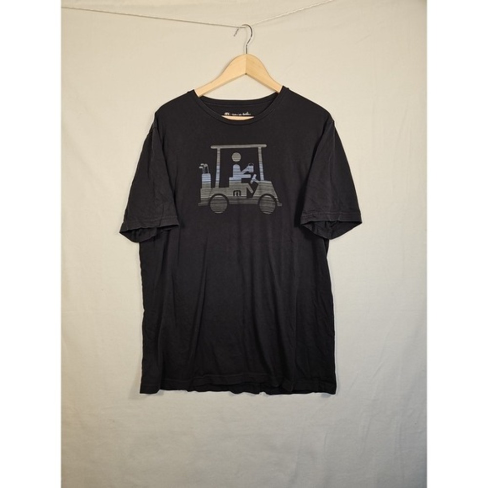 Travis Mathew Golf Race You Tee T Shirt Black Mens XL Short Sleeve‎